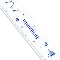 Personalized White sailboat Growth Chart ruler