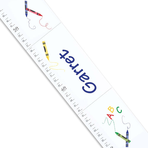 Personalized White Growth Chart With Crayon Design Design