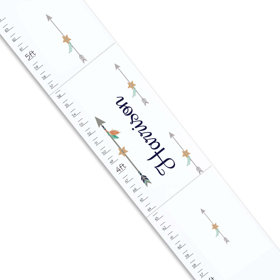 Personalized White Growth Chart With Tribal Arrows Design