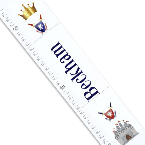 Personalized White Growth Chart With Medival Castle Design