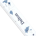 Personalized White Growth Chart With World Map Blue Design