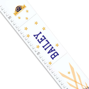 Personalized White Growth Chart With Star Is Born Blue Design