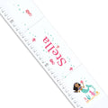 Personalized White Growth Chart With Mermaid African American Design