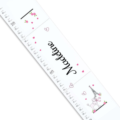 Personalized White Growth Chart With Oh La La Design