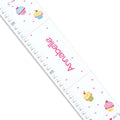 Personalized White Childrens Growth Chart with Cupcake design