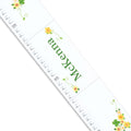 Personalized White Childrens Growth Chart with Shamrock design