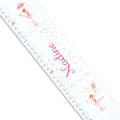 Personalized White Growth Chart With Ballerina Red Hair Design
