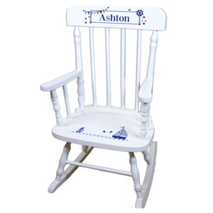 White Sailboat Personalized Wooden ,rocking chairs