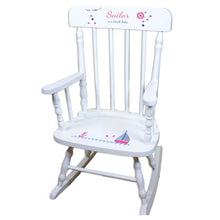 Girl's Sailboat White Personalized Wooden ,rocking chairs