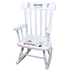 Airplane White Personalized Wooden ,rocking chairs