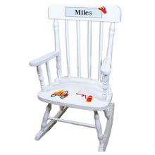 Firetruck White Personalized Wooden ,rocking chairs