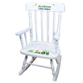 Green Tractor White Personalized Wooden ,rocking chairs