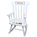 Red Tractor White Personalized Wooden ,rocking chairs