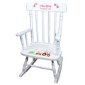 Pink Tractor White Personalized Wooden ,rocking chairs