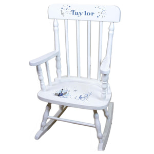 White Rock Star Boys Personalized Wooden ,rocking chairs