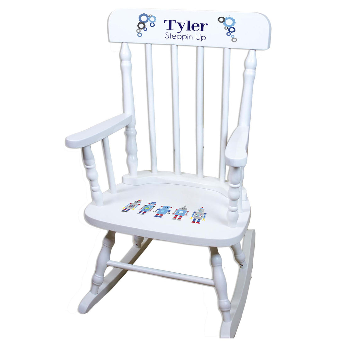 Robot White Personalized Wooden ,rocking chairs