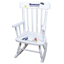 Police White Personalized Wooden ,rocking chairs