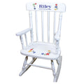 Race Car White Personalized Wooden ,rocking chairs