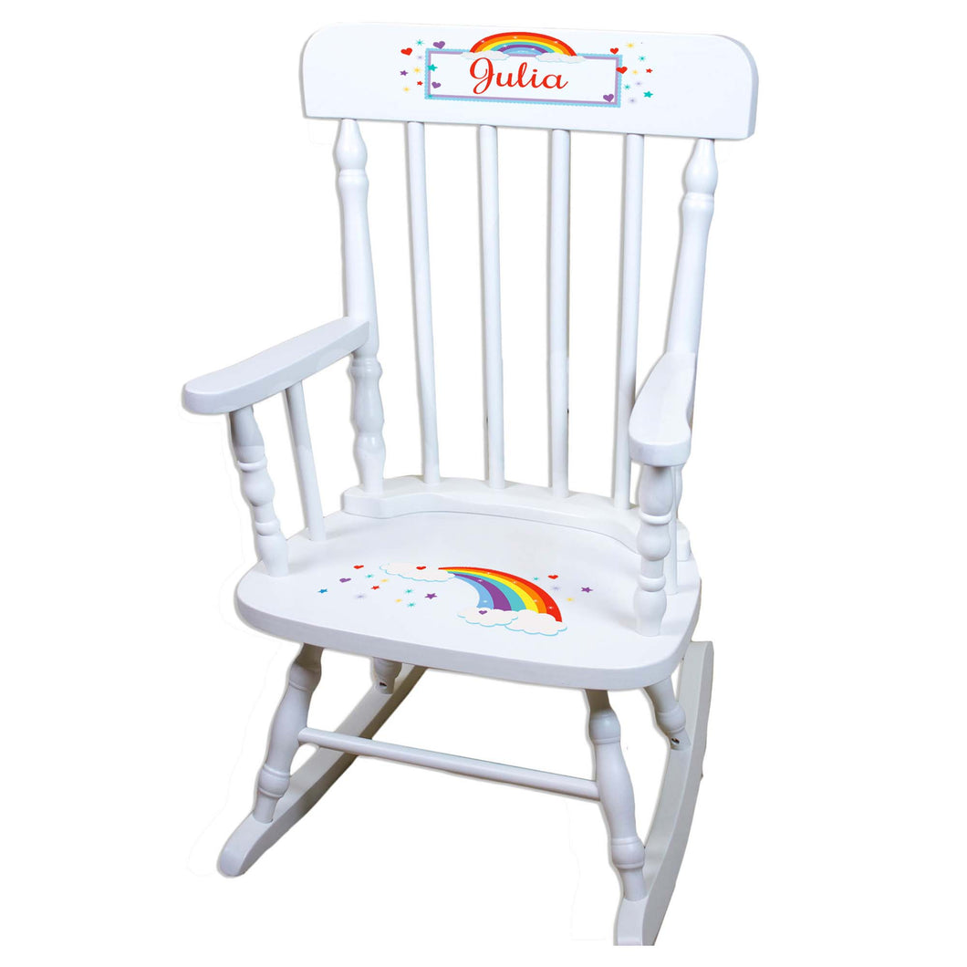 Rainbow White Personalized Wooden ,rocking chairs