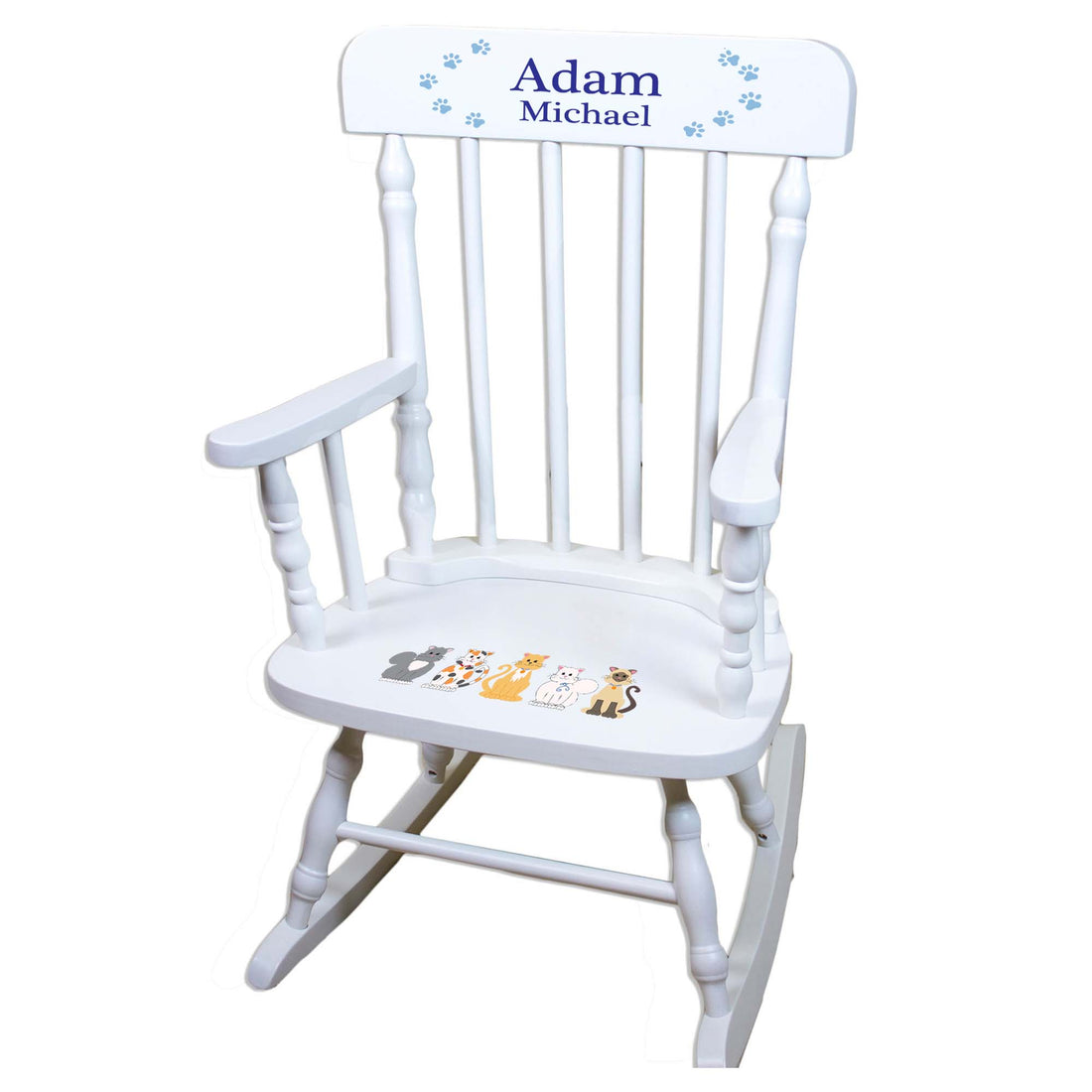 Blue Cats White Personalized Wooden ,rocking chairs