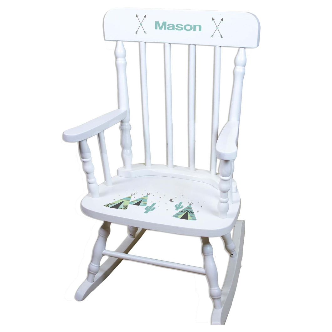 Teepee White Personalized Wooden ,rocking chairs