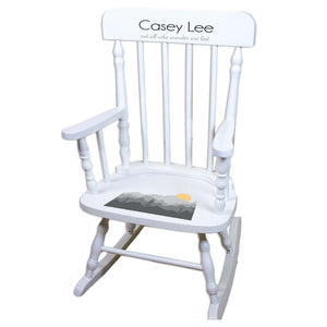 Misty Mountain White Personalized Wooden ,rocking chairs