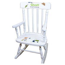 Monkey Boy White Personalized Wooden ,rocking chairs