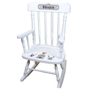 Medieval Castle White Personalized Wooden ,rocking chairs