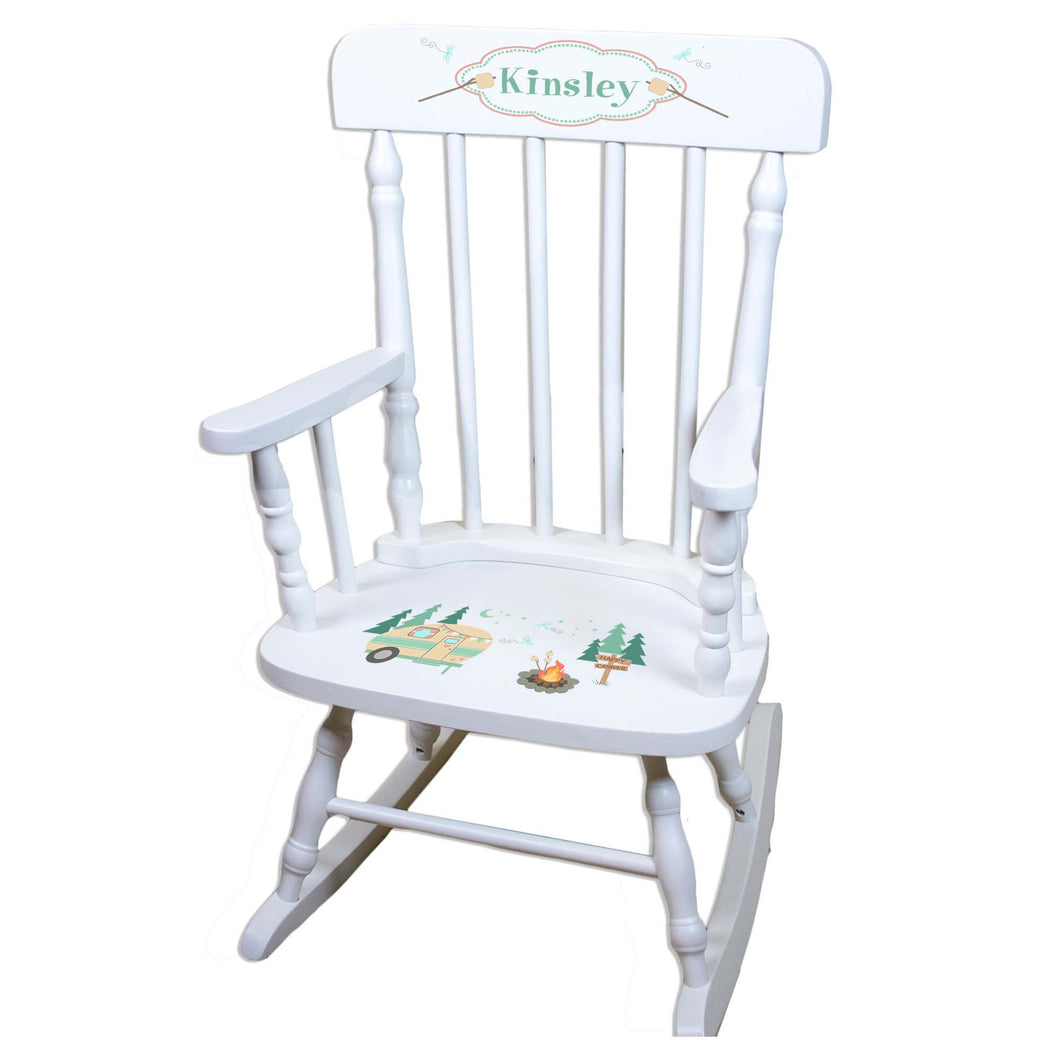 Camp S'mores White Personalized Wooden ,rocking chairs