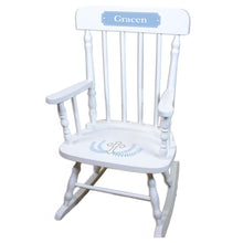 Lt Blue Cross White Personalized Wooden ,rocking chairs