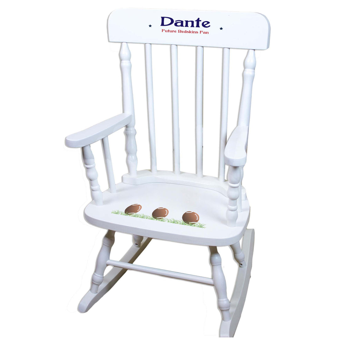 Football White Personalized Wooden ,rocking chairs