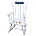 Football White Personalized Wooden ,rocking chairs