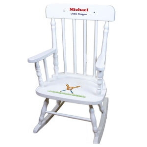 Tennis White Personalized Wooden ,rocking chairs