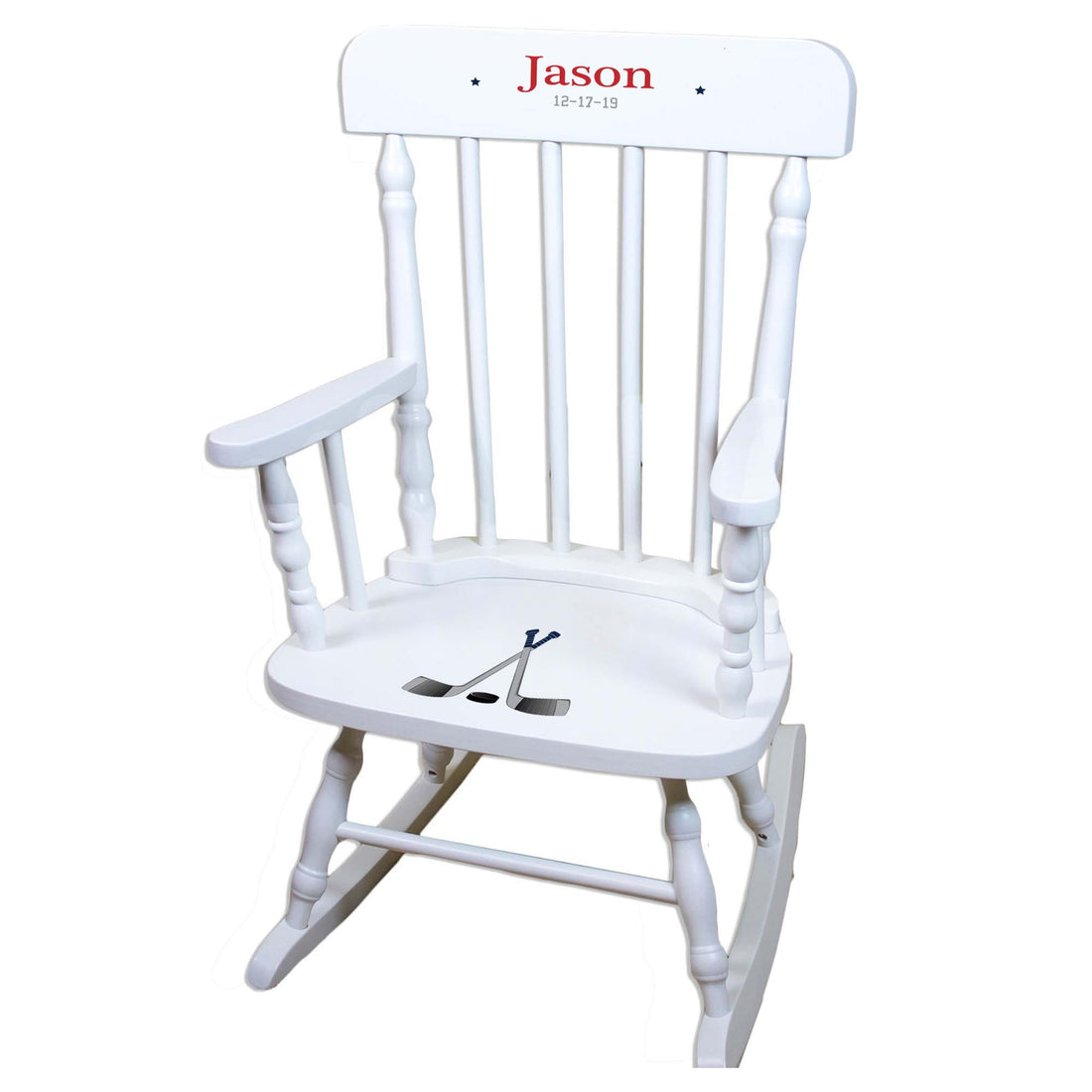 Ice Hockey White Personalized Wooden ,rocking chairs