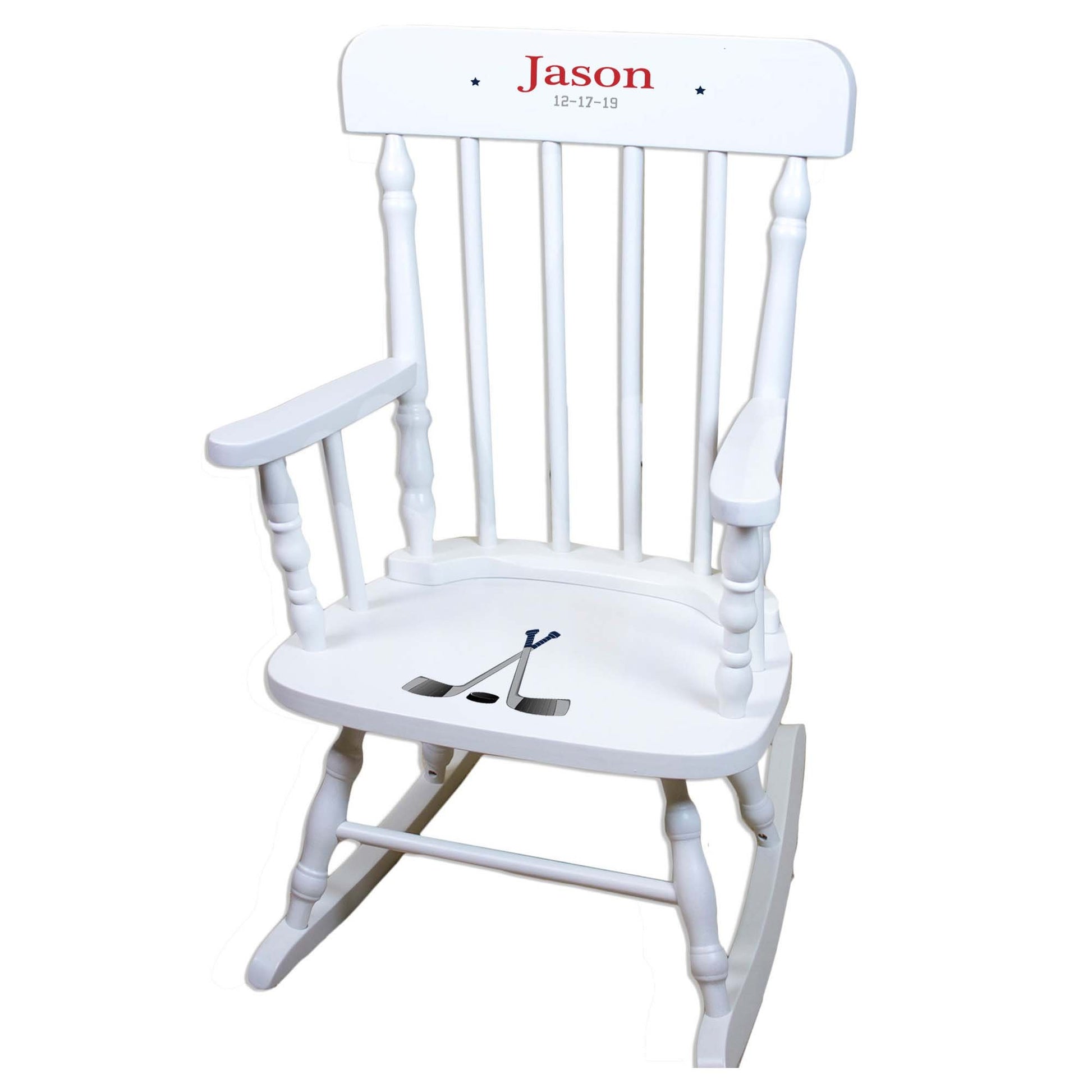 Field Hockey White Personalized Wooden ,rocking chairs