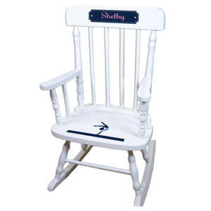 Gymnastics White Personalized Wooden ,rocking chairs