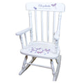 Lavender Butterflies White Personalized Wooden ,rocking chairs