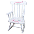 Yellow Butterflies White Personalized Wooden ,rocking chairs
