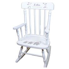 Navy Elephant White Personalized Wooden ,rocking chairs