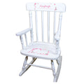 Brunette Mermaid White Personalized Wooden ,rocking chairs