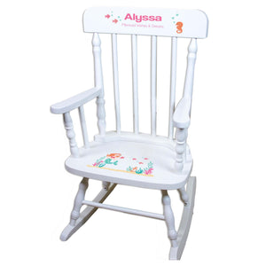 Mermaid White Personalized Wooden ,rocking chairs