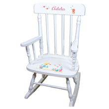 Blonde Mermaid White Personalized Wooden ,rocking chairs