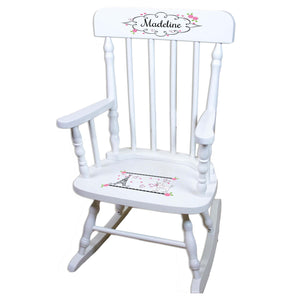 Oh La La Paris White Personalized Wooden ,rocking chairs