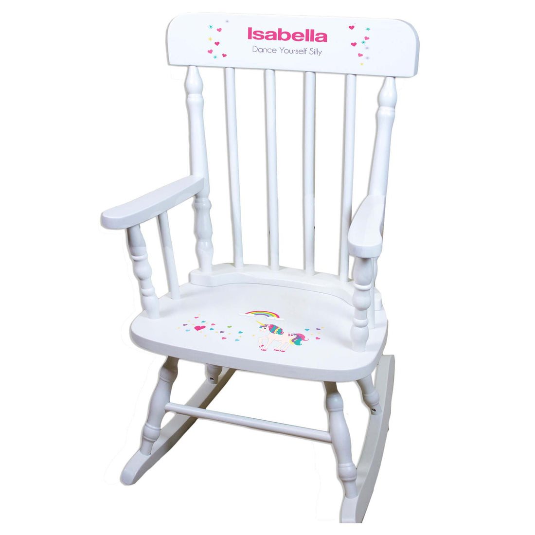 Unicorn White Personalized Wooden ,rocking chairs
