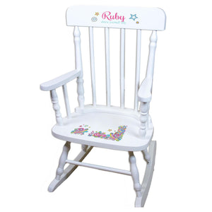 Ballet Princess White Personalized Wooden ,rocking chairs