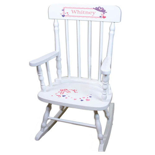 Ballet Princess White Personalized Wooden ,rocking chairs