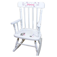 Kitty Cat White Personalized Wooden ,rocking chairs