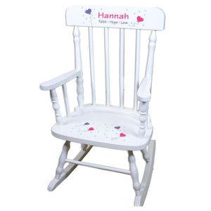 Heart Balloons White Personalized Wooden ,rocking chairs