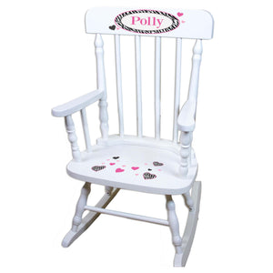 Groovy Zebra White Personalized Wooden ,rocking chairs