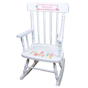 Sweet Treat White Personalized Wooden ,rocking chairs